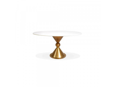Stół okrągły z kulą gold/white
