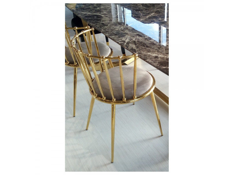 Krzesło jadalniane Glamour Celano gold/brown