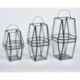 Lampion Metalowy Szklany Loft Nero 3C